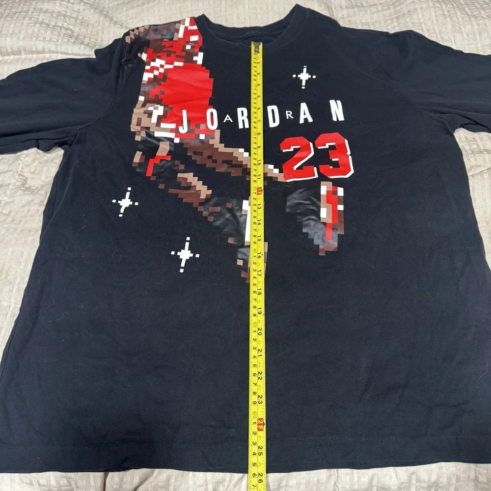 Nike Michael Jordan Long Sleeve Pixelated Graphic Shirt T-Shirt Mens XL